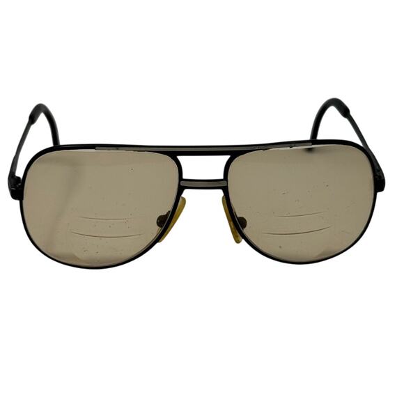 Vintage 90s Marcolin 900 Pilot Sunglasses Aviator Frames Italy Black Gold - Picture 1 of 6